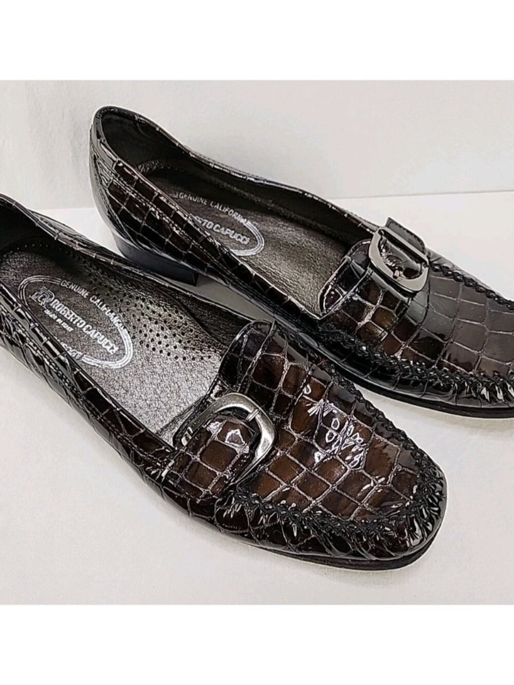 Roberto Capucci Women Shoes‎ Brown Leather size 8.5 B Flex Comfort Italy Heel
